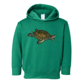 Red Eared Slider Toddler Pullover Hoodie, Cute Turtle Reptile Kids Top