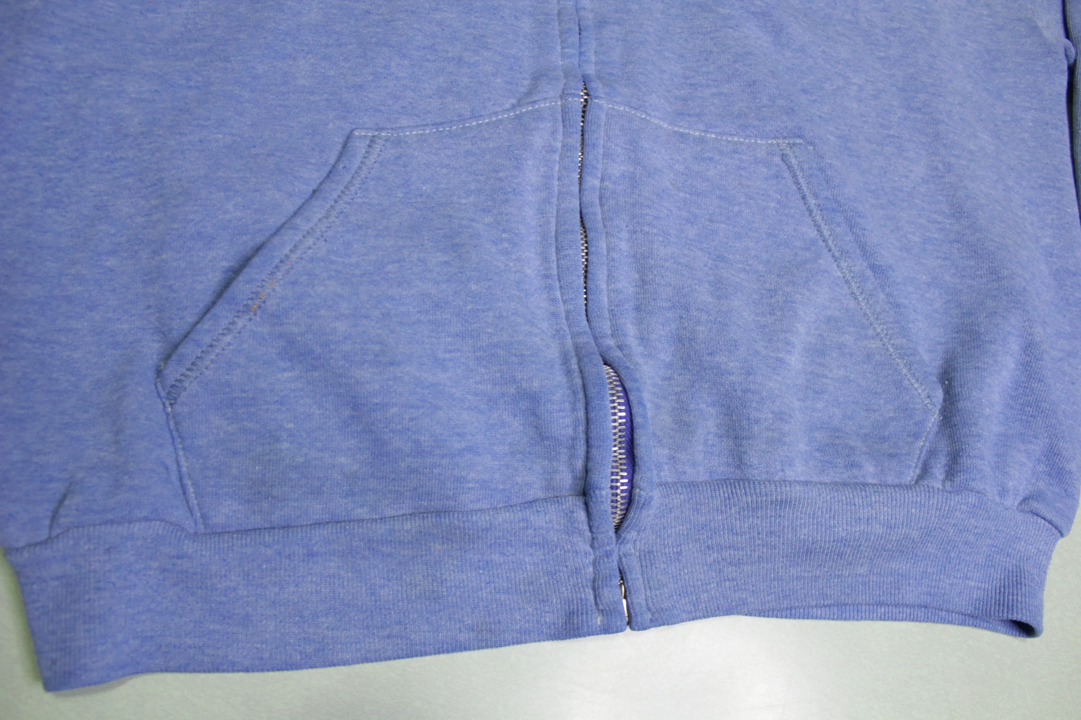 Russell Athletic Made in USA Vintage 80's Blue Zip Up Hoodie Sweatshirt