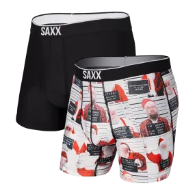 SAXX Men's Volt 2-Pack Boxer Brief Underwear - Bad Santas/Black