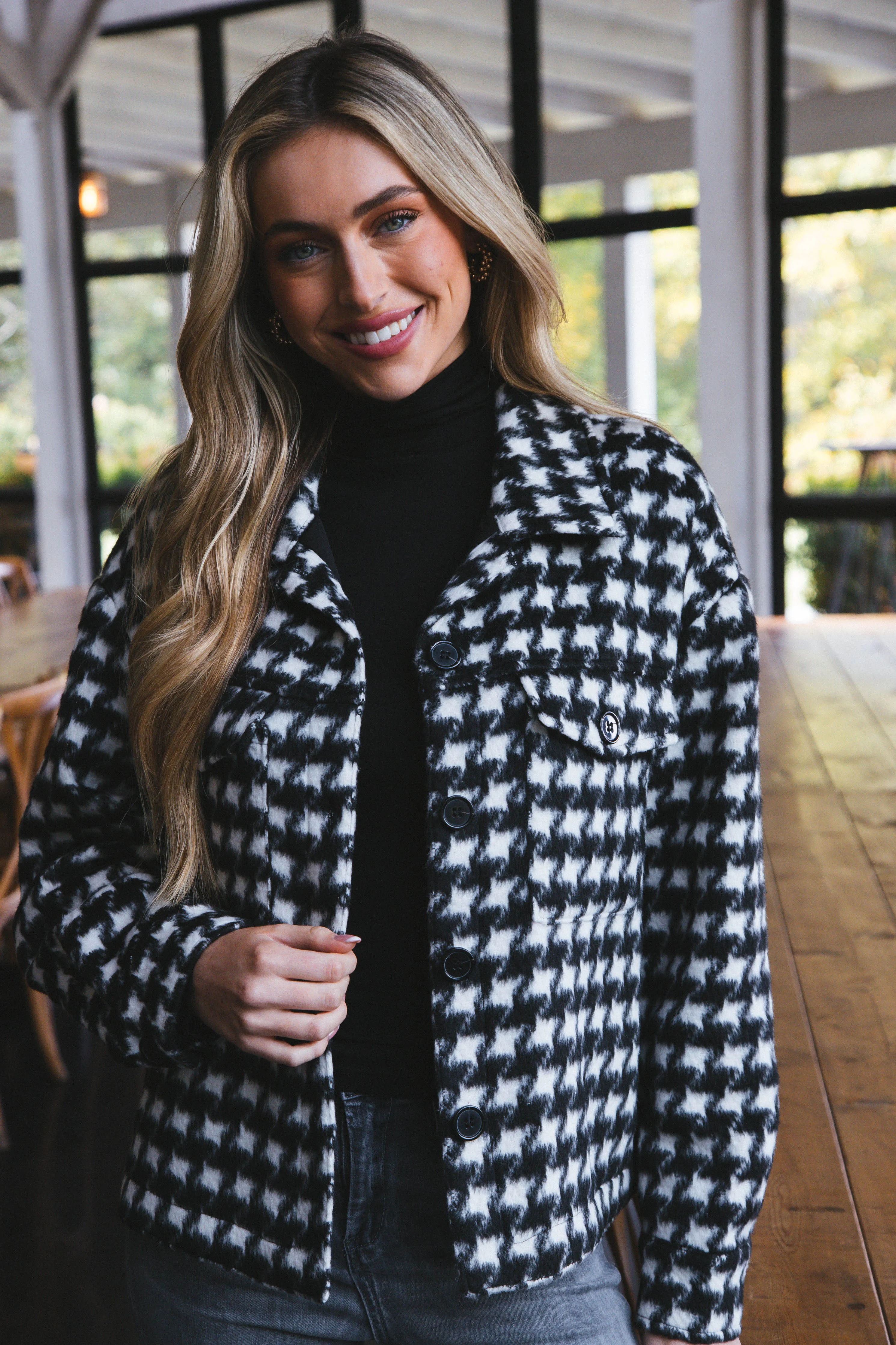 The Shacket, Brushed Houndstooth | Sanctuary