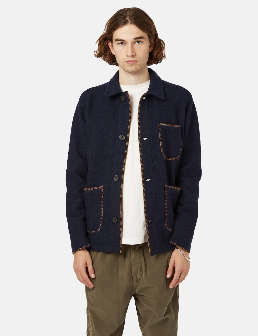 Universal Works Blanket Field Jacket - Navy Blue