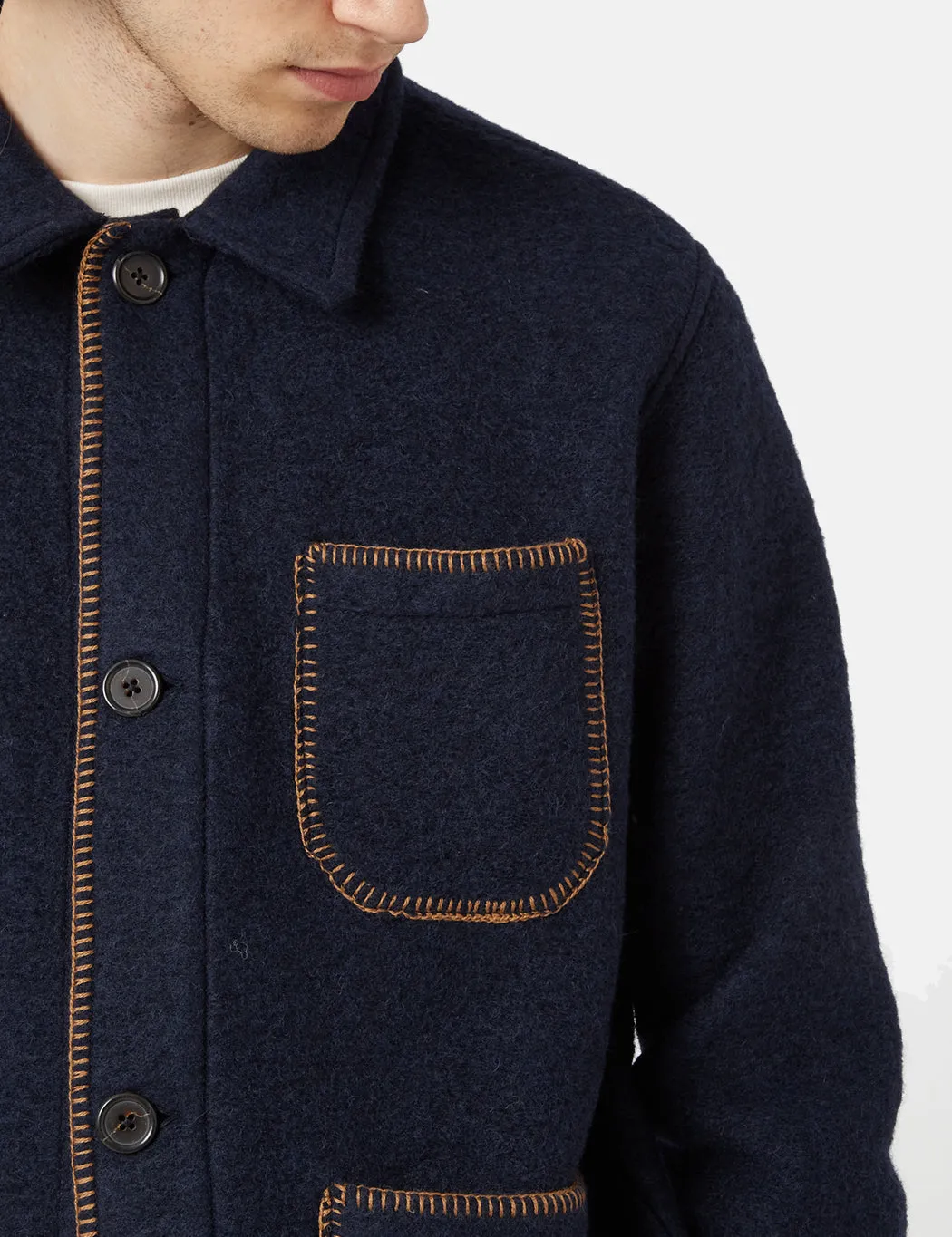 Universal Works Blanket Field Jacket - Navy Blue