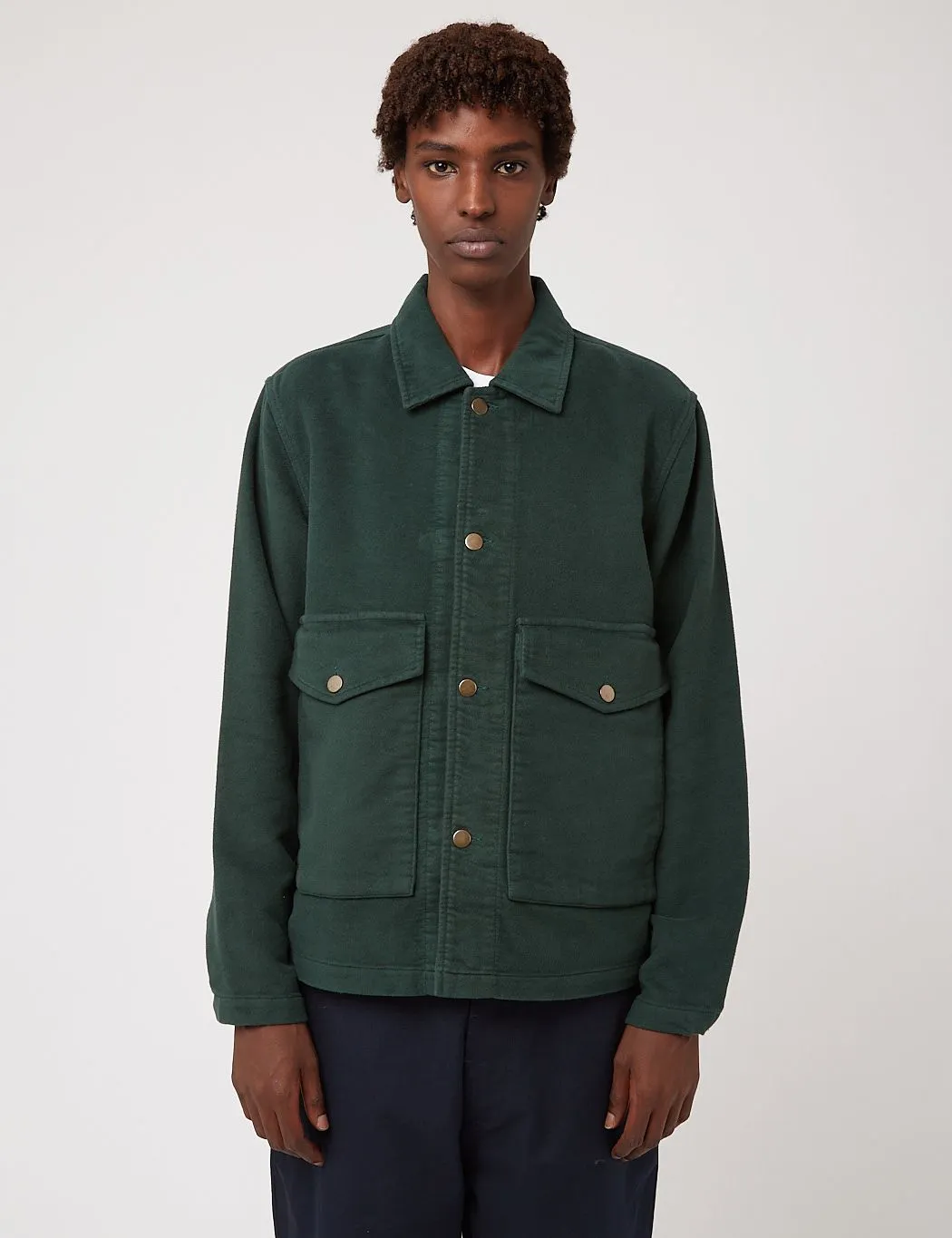 Universal Works NW Jacket (Moleskin) - Forest Green